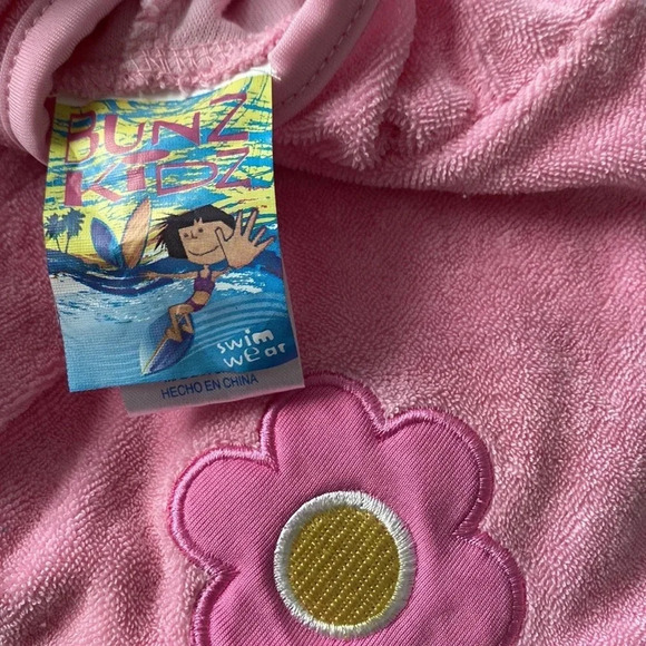 BUNZ KIDZ EUC GIRLS PINK SWIM WEAR BEACH COVERUP SWIM BATHING SUIT SUMMER SIZE 6 - Picture 3 of 5